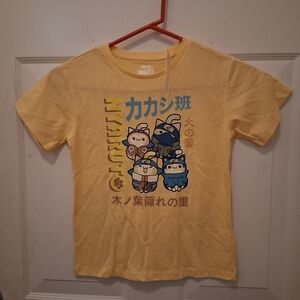Kids Yellow Short-Sleeve Graphic Tee with Cute Character Crew